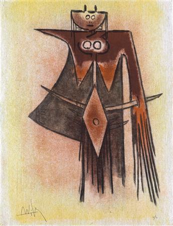WIFREDO LAM Two color lithographs from Pleni Luna.